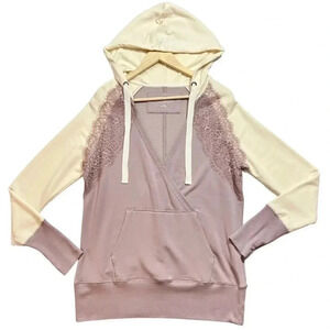 NWOT Soft Surroundings Lila Lace Pullover Hoodie